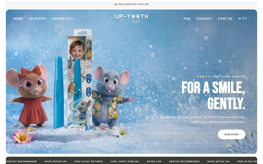 UP-TOOTH online store, home page